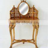 Antique Victorian Gold Color Living Room Mirror Dresser