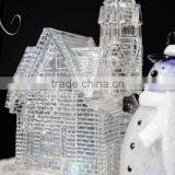 Led Acrylic Christmas Snow Church With Snowman and Tree thumbnail-3