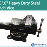 4",5",6" Heavy Duty Steel Bench Vice With Swivel Locking Base&Anvil thumbnail-1