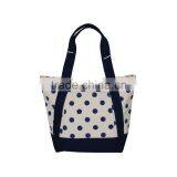 2017 Canvas Tote Bag for Female - Polka Dot Print- Made in India thumbnail-1
