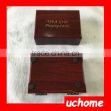 UCHOME Practical Artistic Gold Foil Plated Poker Playing Card Wooden Box Case For Present Gift thumbnail-6