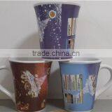 Assorted Colours Customized Logo Ceramic Coffee Mugs With C-handle thumbnail-4