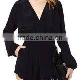 Black Long Sleeve Jumpsuits for Women thumbnail-1