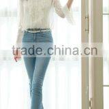 Fashion Summer Peated Blouse With Long Sleeve and Ruffle Design thumbnail-3
