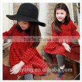 High Quality Red Plaid Long Sleeve Designer One Piece Children Princess Dress thumbnail-6