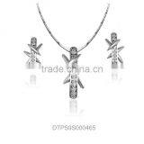 Silver Plated CZ Studded Pendant Sets thumbnail-1