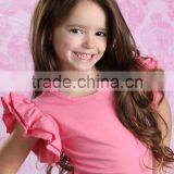 Hot Sale Children Wear 100% Cotton Ruffle Tshirt Match Ruffle Shorts Wholesale Children Clothing thumbnail-2