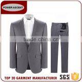 Wholesale Men Classic Arrow Lapel Fashion 1-Button Gray Trim Suits For Sale thumbnail-3