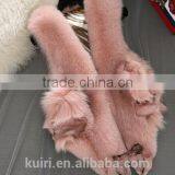 New Winter Genuine Fox Fur Vest Women's Full Pelt Waistcoat Warm Fashion Short Gilet thumbnail-3