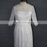 2017 Short Sleeve Sheath/Column New Wedding Dress Lace Appliques thumbnail-4