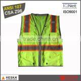 100% Polyester Mens Hivi Vest With Reflective Tape Safety Vest Pass ANSI107
