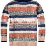 Stripe Crew Neck Boys Pullover Sweater Design thumbnail-2