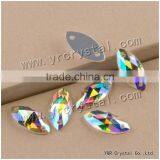Sew on Fish Eye ab Rhinestones Beads Crystal Glass Beads AB Color With Two Holes or Not thumbnail-3