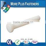 Made in Taiwan Metric Coarse Slotted Hexagonal Metric Thread Nylon Hexagon Polycarbonated Hex Head Plastic Screw thumbnail-2