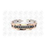 316L Stainless Steel Bracelets with Diamonds , Rose Gold Plated Bangle
