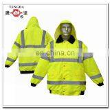 Flourescent Yellow Reflective Safety Nylon Winter Rainwear thumbnail-1