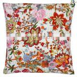 Indian Cushion Cover Handmade Embroided Flower Home Decor Sofa Pillow Case Kantha Cushion thumbnail-1