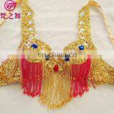 YD-023 Fashion Butterfly Design Beaded and Sequins Belly Dance Bra thumbnail-1