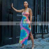 LAITE D2078 New Arrivals Best Sellers Women Tie Dye Casual Dresses Ladies Backless Sexy Dresses Women Summer Tie Dye Dresses thumbnail-4