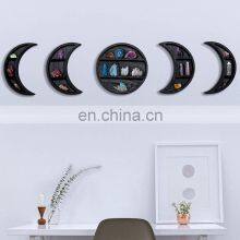Black Wooden Crescent Moon Shelf Set Moon Decor Crystal Display Wood Shelf thumbnail-1