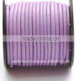 5mm Round Leather Cord,black With Purple Color