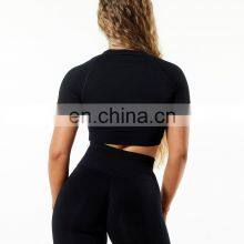 New Fall Butt Lift Scrunch Butt Shorts 2 Piece Seamless Yoga Suit Set Sports Workout Running Women Athletic Gym Fitness Sets thumbnail-4