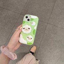 Soft Silicone Phone Case For IPhone 15 Pro Max 12 13 14 Decompression Green Small Sheep Expansion Bracket Protective Shell thumbnail-1