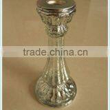 Blue Round Glass Engrved Candle Jars