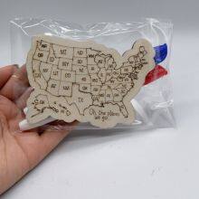 USA Map Wooden 3D thumbnail-5