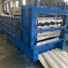 Howann Three Layer Roof Slate Tile Making Machine Corrugated Sheet Roof Roll Forming Machine thumbnail-2