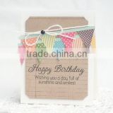 Birthday Greeting card/handmade card with cotton string and hangtag