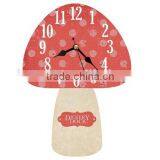 New Design Mushroom Style Wooden Wall Clock for Home Deco