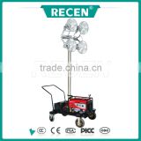 China factory price 4*400w MH/HPS portable telescopic high mast mobile floodlight tower generator