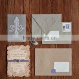 feather wedding invitation with velvet material and embossed & hotfoil words                        
                                                Quality Choice