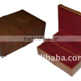 Leather wine bottle carrier and presentation case