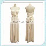 Lady's Poly Georgette Long Nude Evening Dress thumbnail-1
