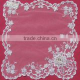 Guangzhou Soft White Wedding Mat With Pearls Beads Manufacture