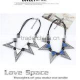 American and European Popular Exquisite Crystal and Resin Alloy Wax Rope Triangle Charm Necklace in Stock thumbnail-6
