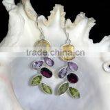 Citrine Designer Sterling Silver Earrings, 925 Sterling Silver Jewelry, Amethyst Fashion Jewelry thumbnail-1