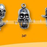 Skull Shape Zinc Alloy pendant,Gun metal Antique Silver