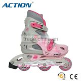 SENHAI/ACTION foshan factory sales pvc wheel 608 bearing pink kids roller skate with flashing Children SHOES