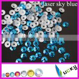2015 NEWEST !! KOREAN QUALITY hot fix spangle sequin middle hole CONE SHAPE DARK SKY BLUE 3mm 4mm 5mm 6mm