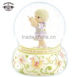 custom cute music girl with butterfly snow globe, musical water ball 100mm