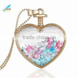 Wholesale heart shape birthday stone crystal pendant necklace