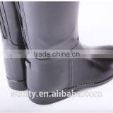 Clear Solid Color Black Women Rubber Rain Boots With Back Zipper thumbnail-2