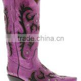 Women's New Purple Black Overlay Western Cowgirl Boots Rhinestones Studded Shaft thumbnail-3