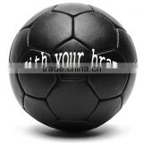 Fully custom made high quality black leather TPU/soccer ball custom print match quality