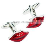 SRT0056 Hot New Products for 2016 Stainless Steel Jewelry Red Lip Cuff Link for Lady