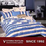 Pacific Navy Beige Stripe 4pc King Size Bed Comforter Set Bedding Bed linen