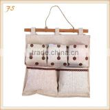 Cusomized cotton linen Jute wall hanging storage bag